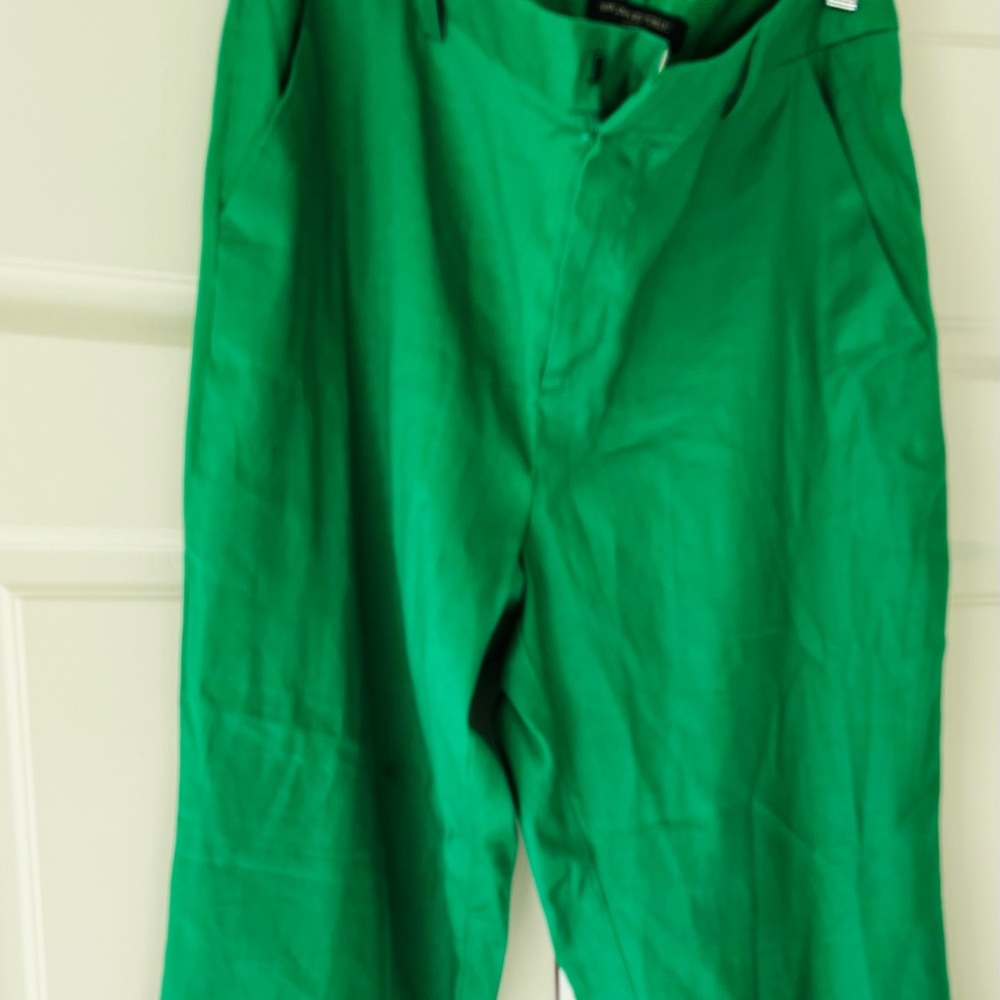 Banana Republic Green Linen Crop Pants, Size 14, New with Tags